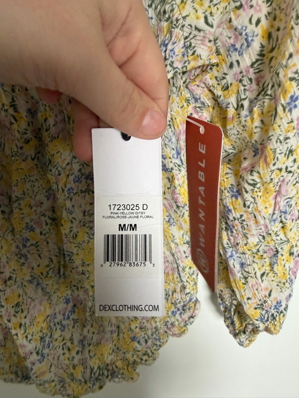 Dex Yellow Multi Floral Smocked Neck Blouse - Picture 3 of 5